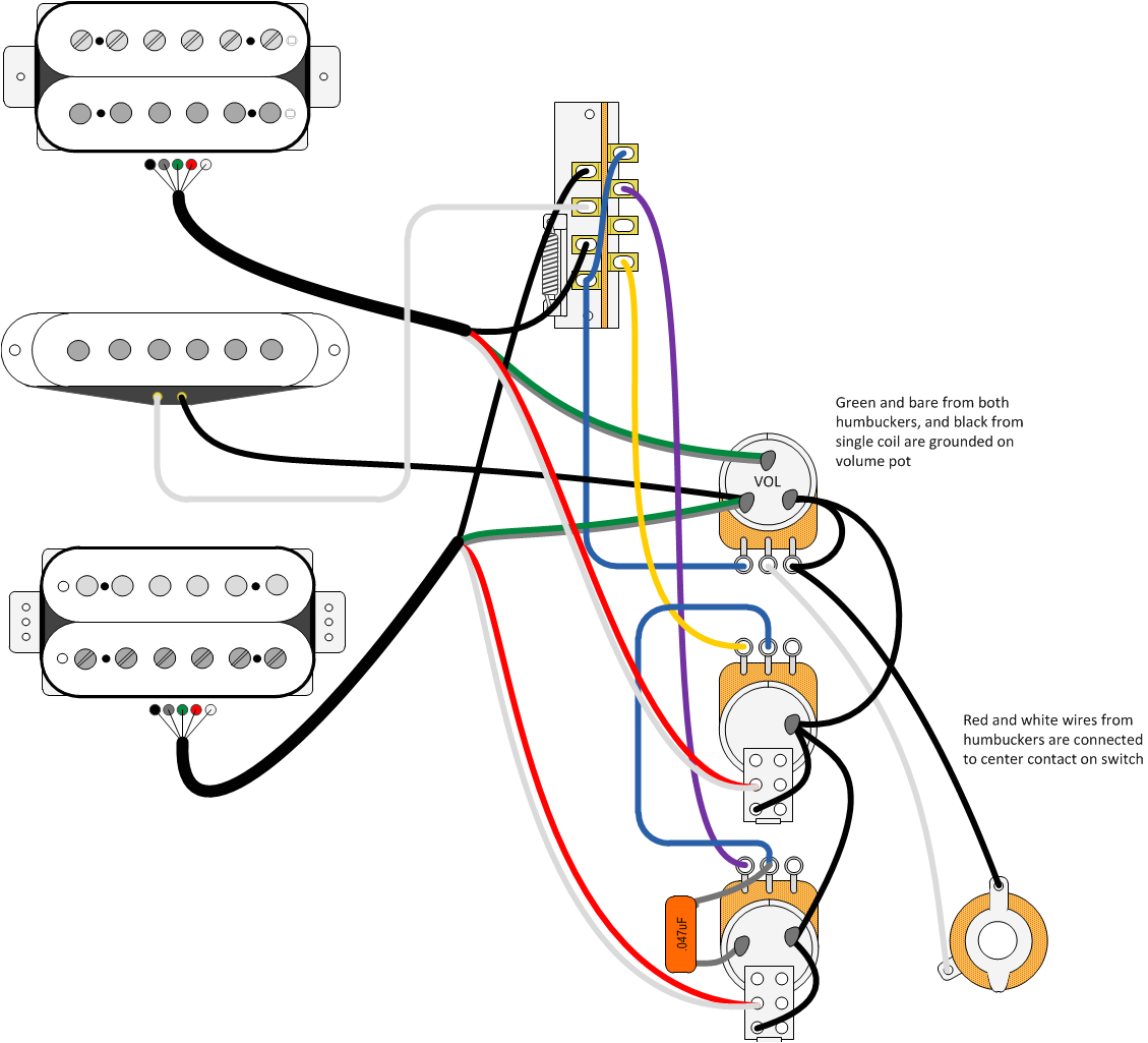active pickups wiring diagram hsh