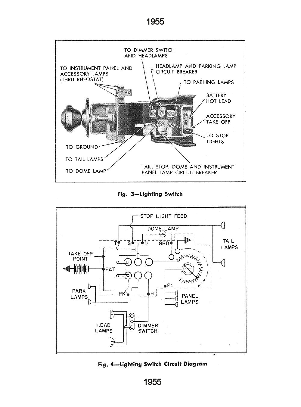 chevy wiring diagrams 1955 lighting switch circuit