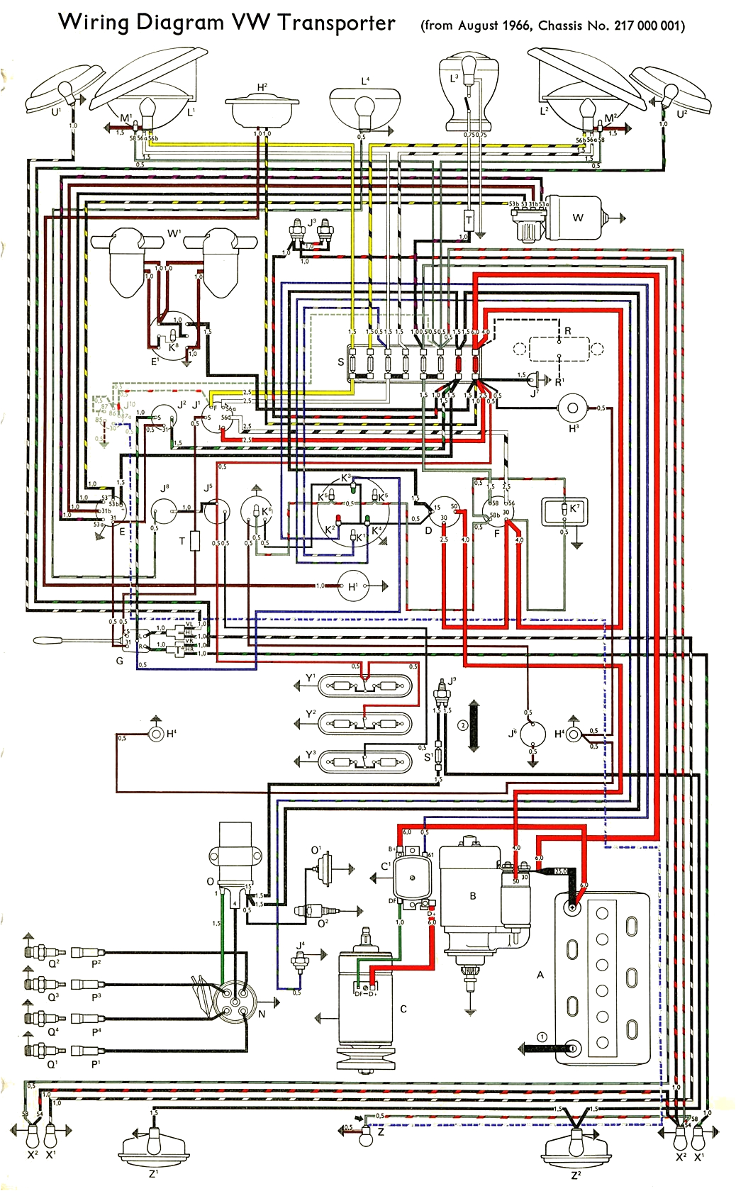 thesamba com type 2 wiring diagrams 1973 vw bus fuse box diagram