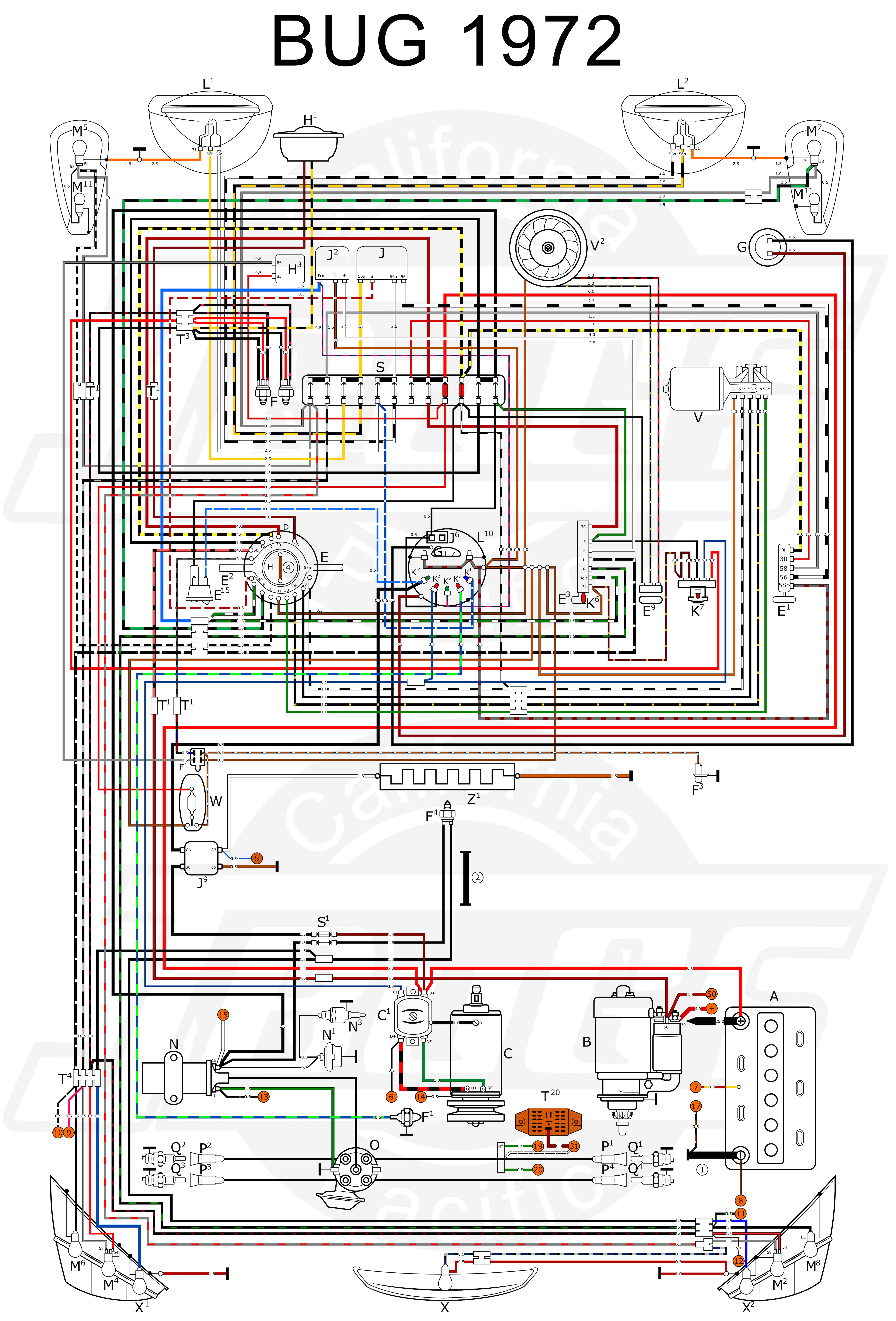 vw tech article 1972 wiring diagram 1972 volkswagen super beetle wiring diagram volkswagen super beetle wiring diagram