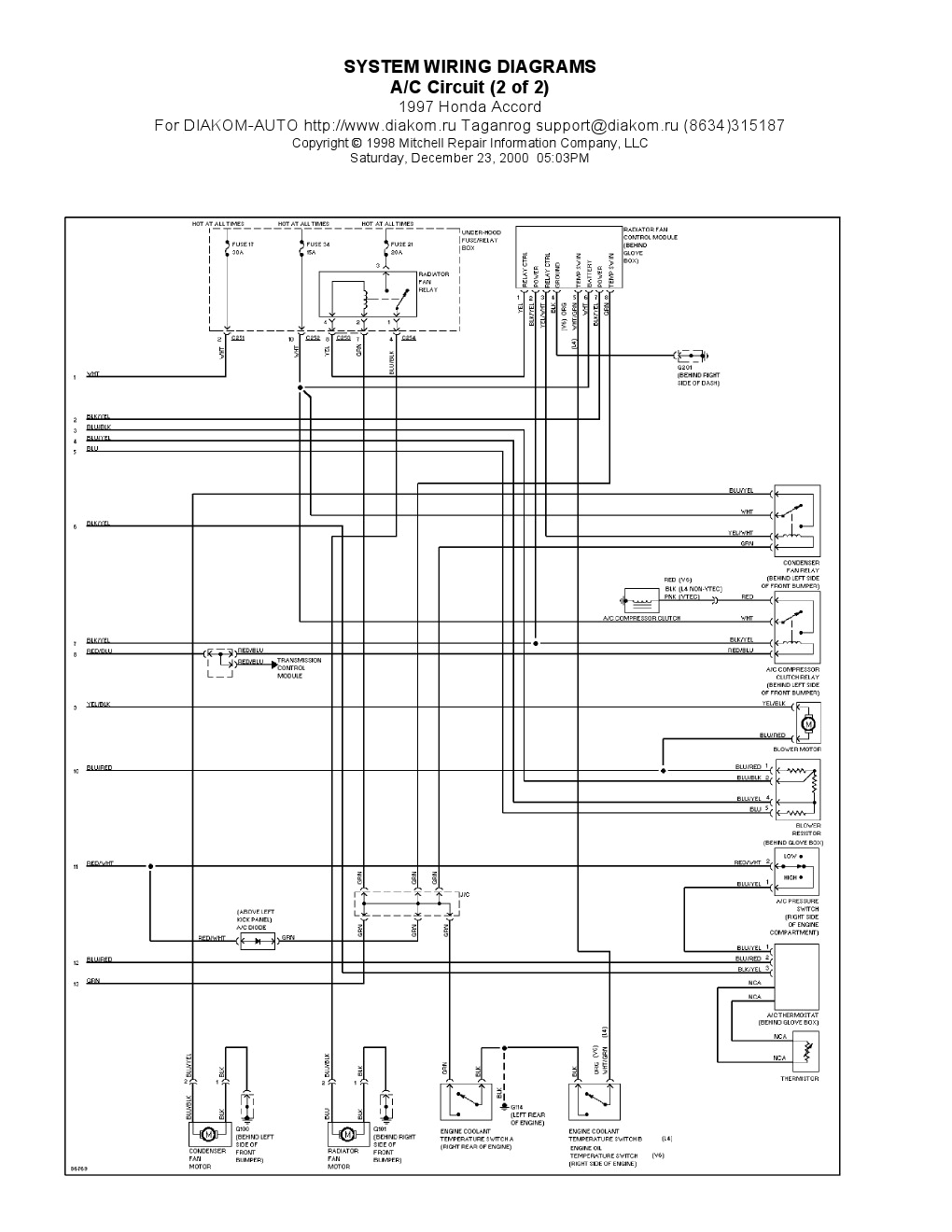 honda accord electrical schematic wiring diagram technic
