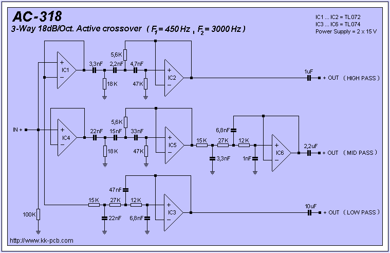 3 way 18db oct active crossover pcb art di 2019 crossover circuit diagram crossover pcb