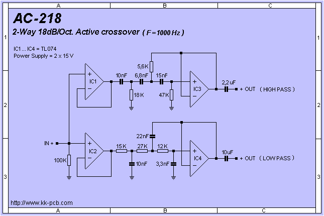 crossover circuit diagram crossover pcb wiring diagram blog 2 way 18db oct active crossover pcb crossover