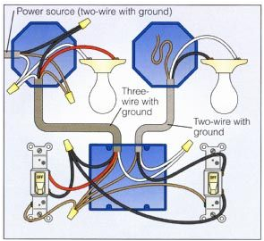 2 way switch with lights wiring diagram