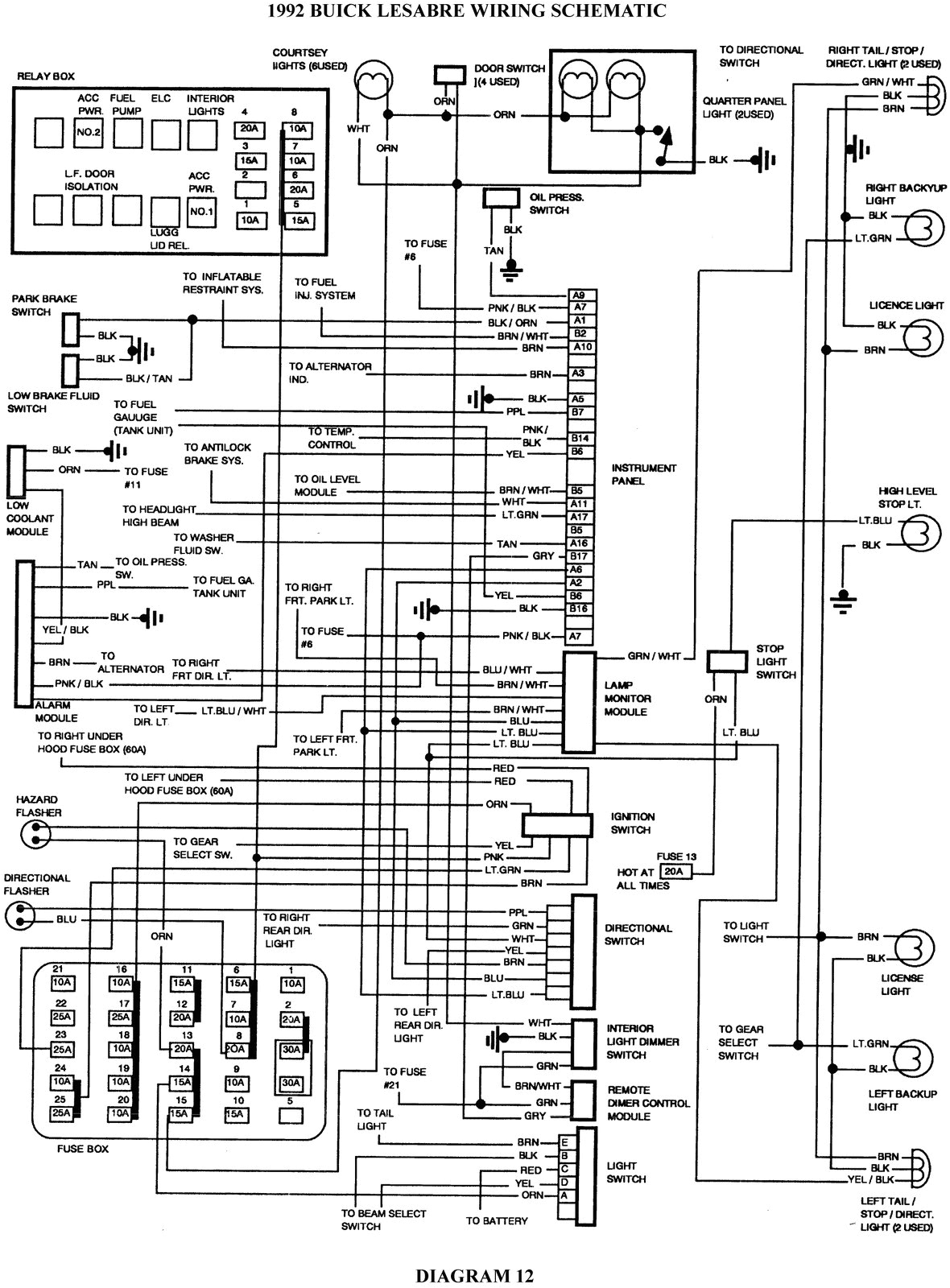 wiring color code buick century fuel pump relay diagram motor wiring acdelco buick lesabre wiring diagrams