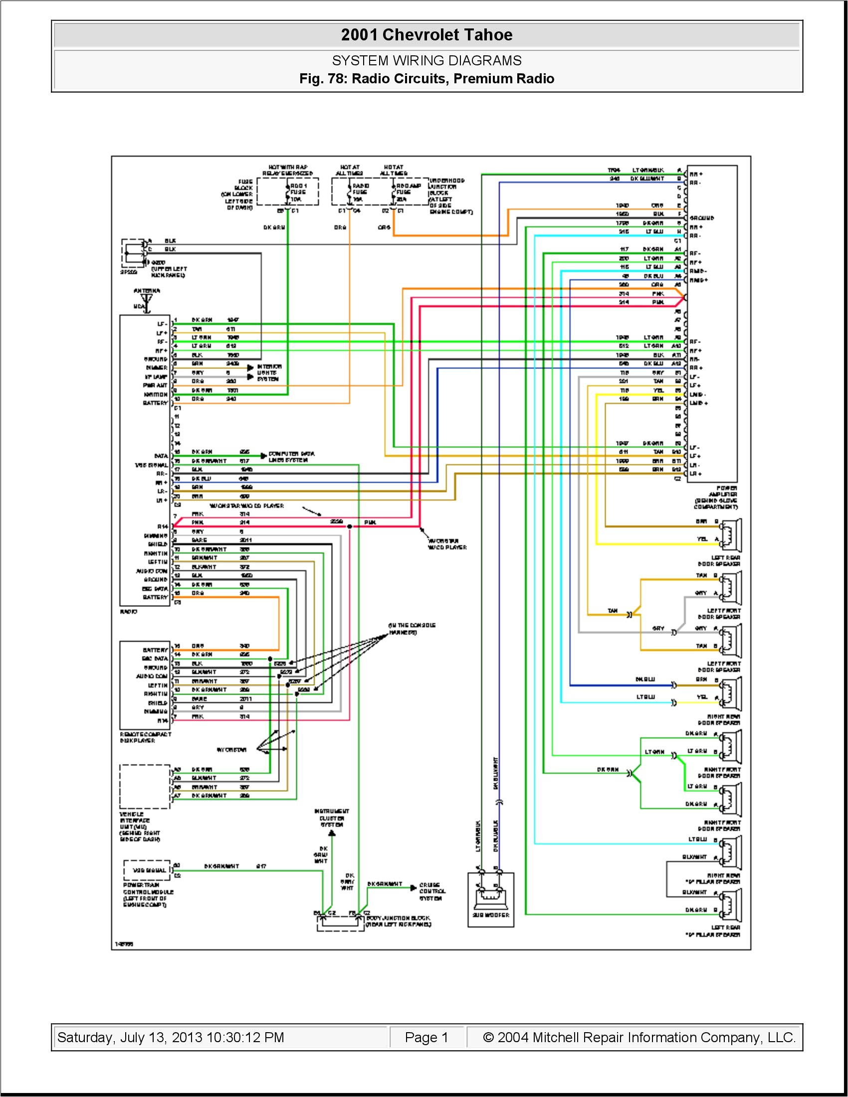 2001 chevy tahoe stereo wiring diagram