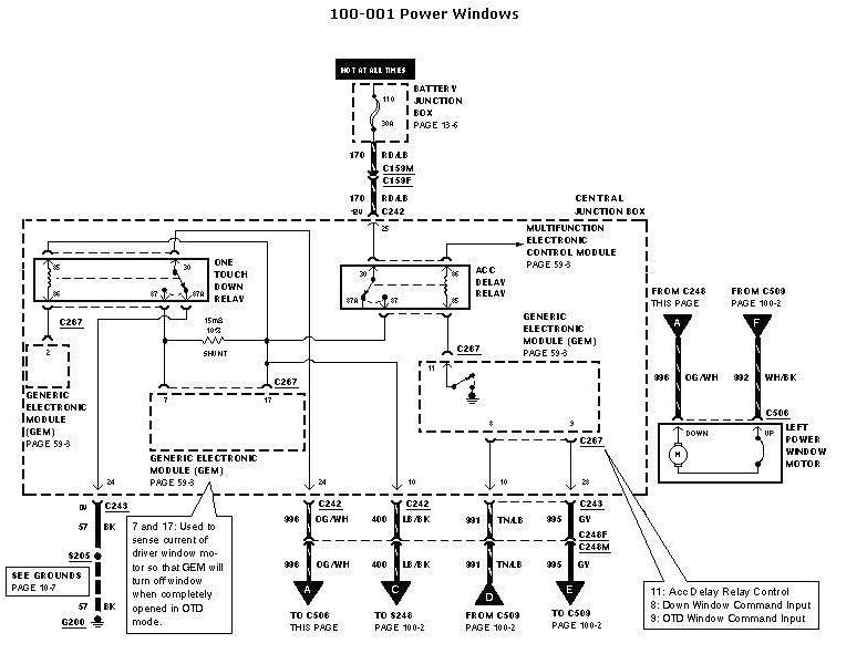 ford power window diagram wiring diagram post driver side power window 1999 f150 gem bypass f150online