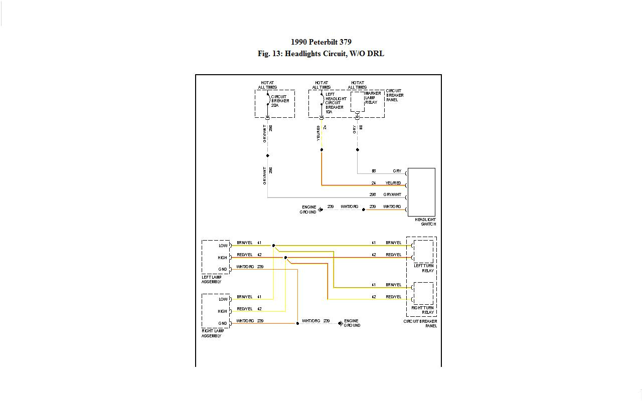 1990 peterbilt 379 headlight wiring diagram wiring diagrams