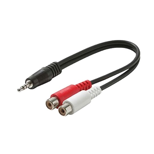 steren 255 038 6 inch 3 5mm male to 2 dual rca female stereo cable y male to rca cable adapter shielded 3 5 mm to rca audio splitter cable signal