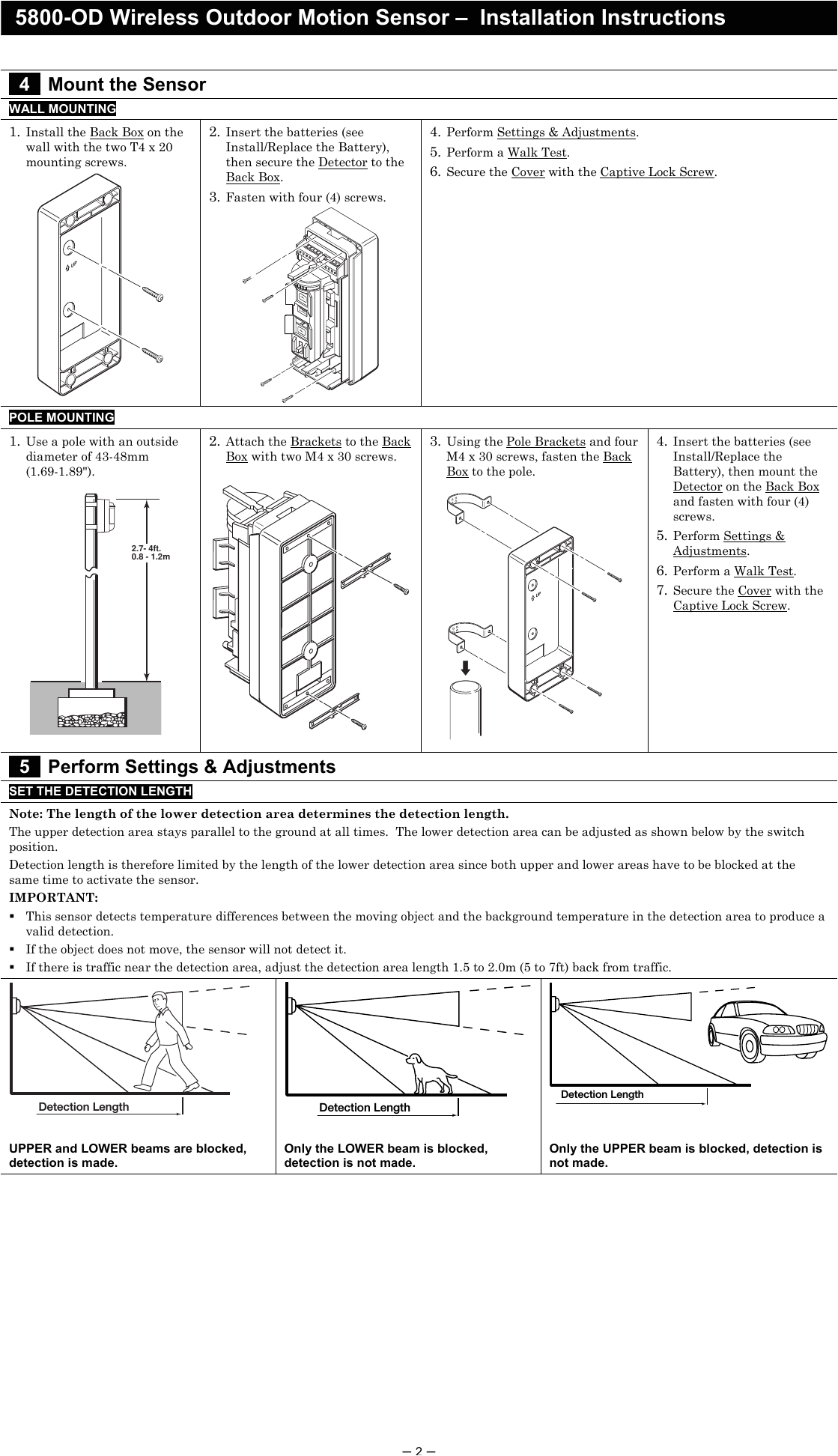 page 2 of 8dl5800pir od security transmitter user manual 5890 od wireless outdoor motion