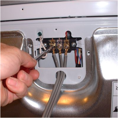 removing a 3 prong cord from an electric dryer