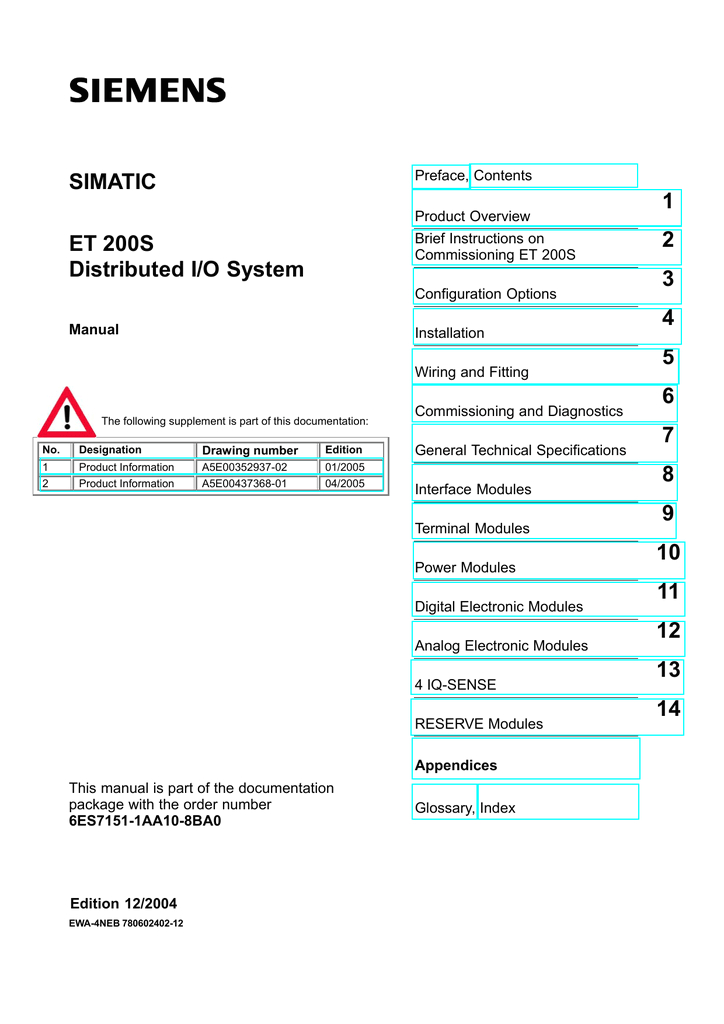 simatic et 200s distributed i o system