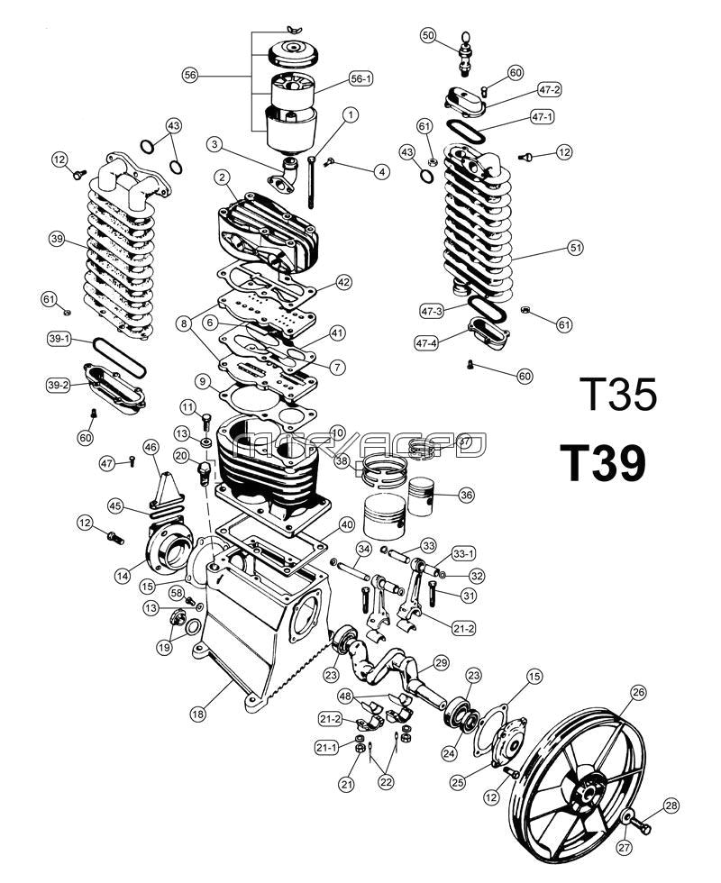 1312101036 t35 t39 air compressor pump parts