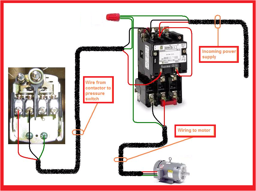 single phase motor contactor wiring diagram elec eng world w t ac contactor circuit ac contactor wiring