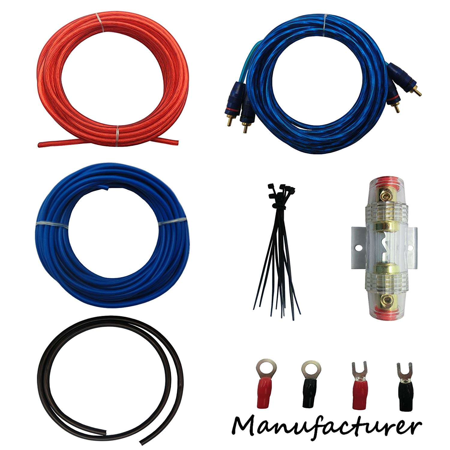amazon com 10 gauge amp kit amplifier install wiring complete 10 ga installation cables 600w automotive