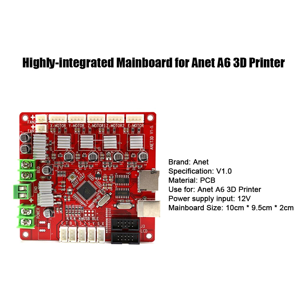 amazon com anet 12v self assembly highly integrated control board mother board mainboard for anet a6 desktop 3d printer reprap i3 kit 1pcs industrial