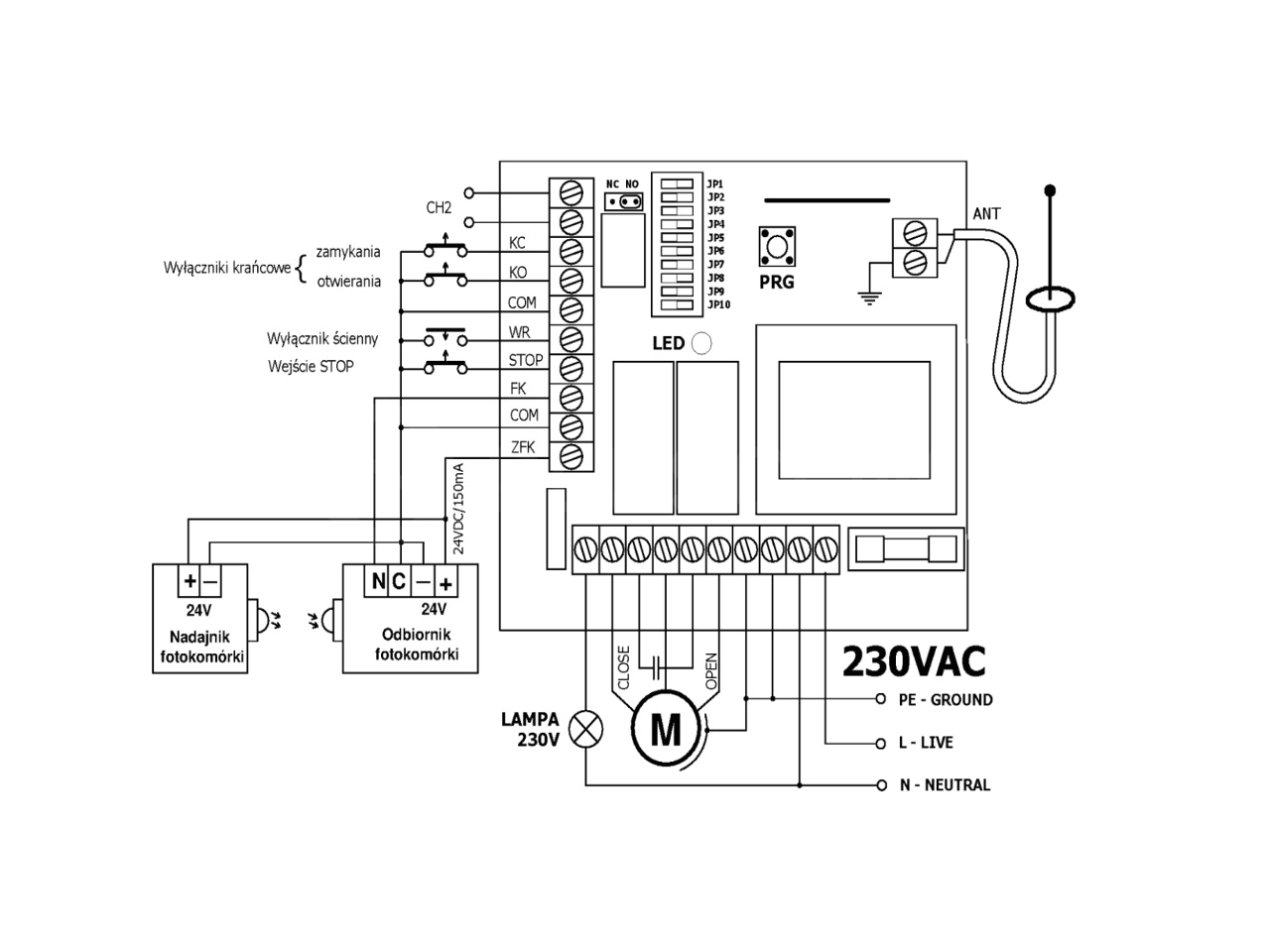elmes stp sliding gate automation controller wiring diagram