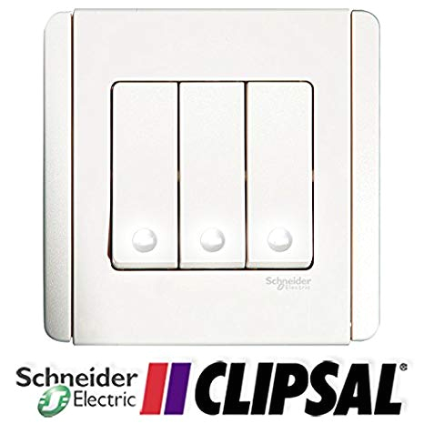 schneider clipsal neo e3000 c metro 86 type vertical 3 gang 2 way 10a vertical switch with white led indicator e3033v2 ewww amazon co uk lighting