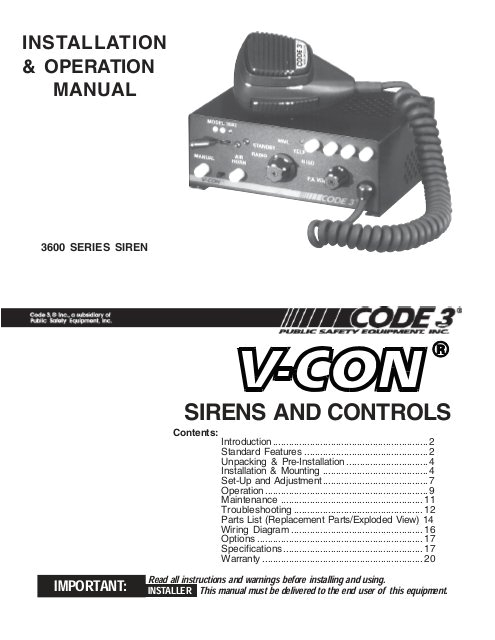 v con siren installation guide code 3 public safety equipmentcode 3 wiring diagram 16