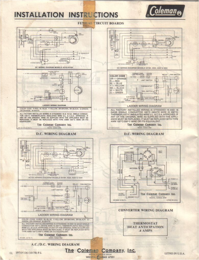 coleman rv under counter furnace installation instructions 12fenwal circuit boards dc wiring diagram ladder