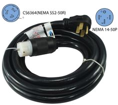 conntek 1450ss2 15 15ft 50a 4 wire generator power cord cs6364