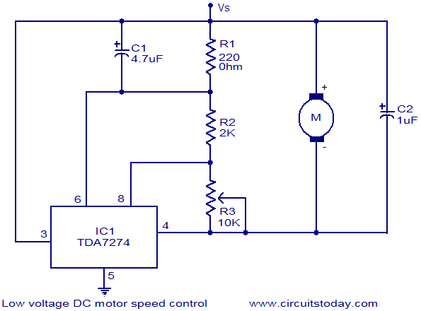 low voltage dc motor speed control circuit