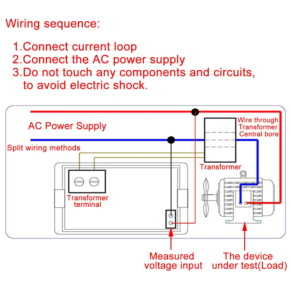 drok 100139 small digital voltage ampere multimeter 110v 220v ac 80v 300v 100a volt current meter voltmeter ammeter gauge sense voltage testers