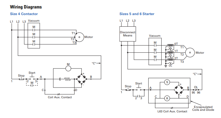 vacuum contactor wiring diagrams
