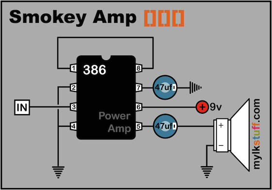 basic 0 5w power amp doesn t get any simpler than this good circuit for a simple cigar box amp