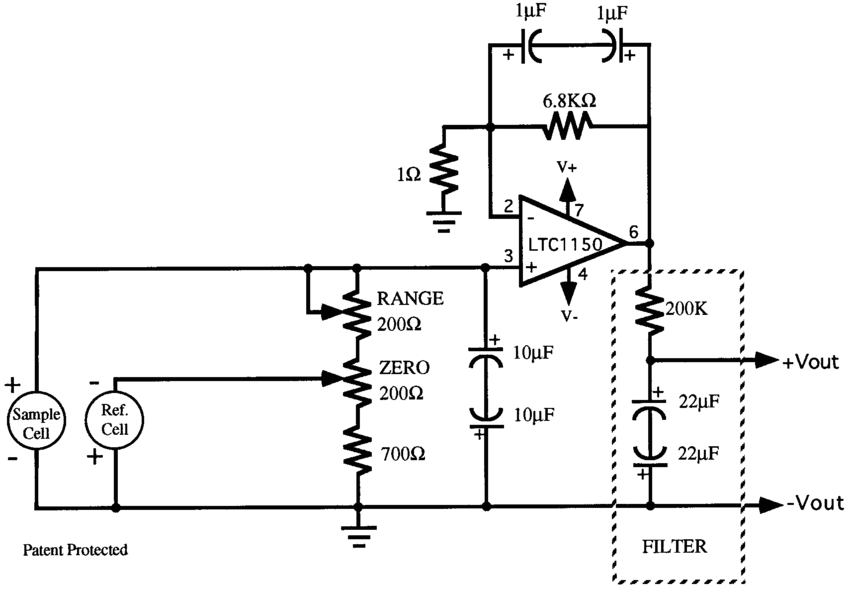 a schematic diagram of the differential oxygen sensor od and its oxygen sensor circuit high oxygen sensor schematic