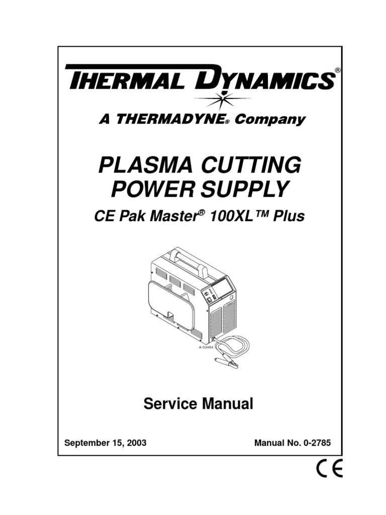 thermal dynamics pakmaster 100 xl plus service manual troubleshooting power supply