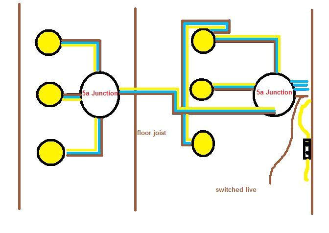 wiring up 6 x 240v 50w spotlights diynot forums car spotlight wiring diagram uk spotlight wiring diagram uk