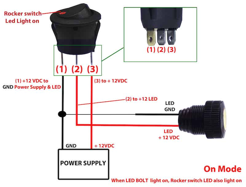 buy 12v led round rocker switch remotes u0026 switchesled rocker switch wiring diagram 2
