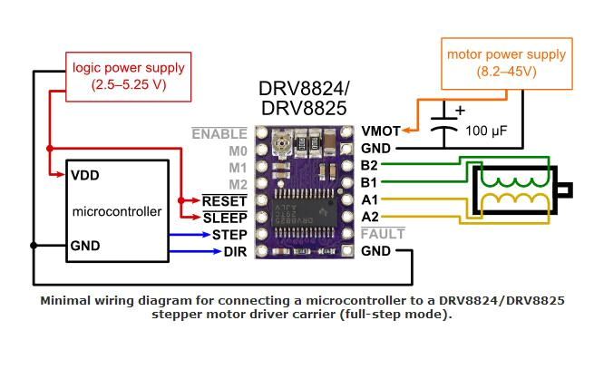drv8825 stepper motor driver carrier header pins soldered