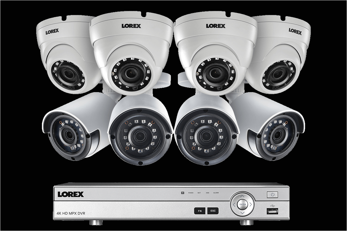 2k super hd security camera system with 8 outdoor cameras 150ft night vision 8 channel 4k dvr lorex