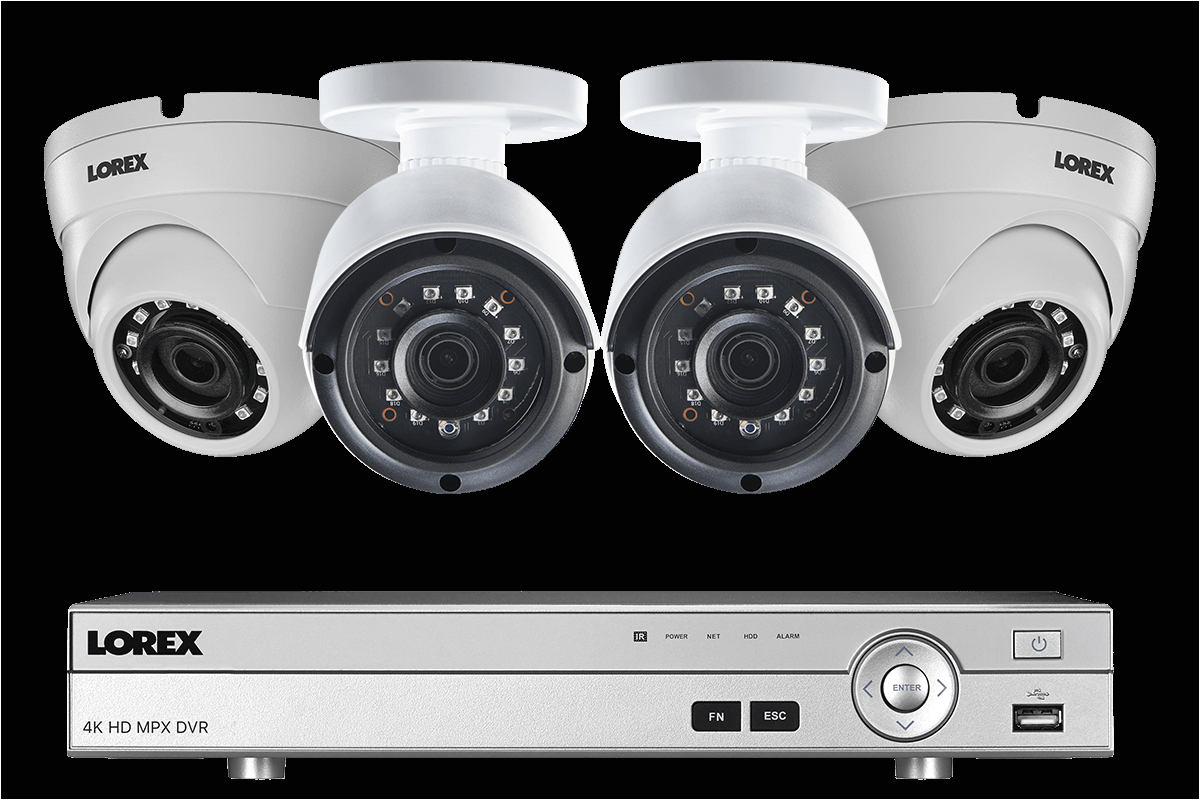 4 channel 2k hd security camera system with 4 2k outdoor cameras 150ft color night