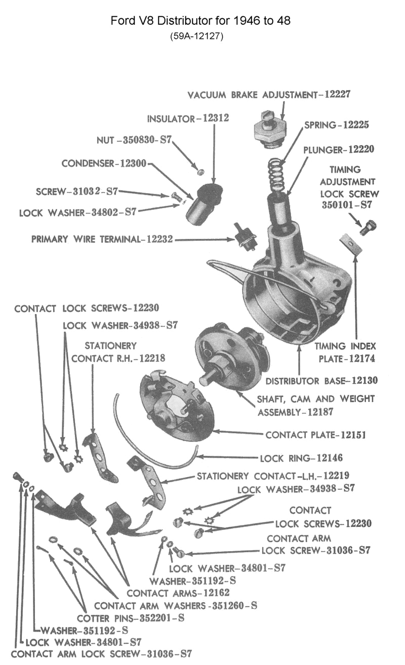 ford distributor for 1945 to 48 v8 photo guts