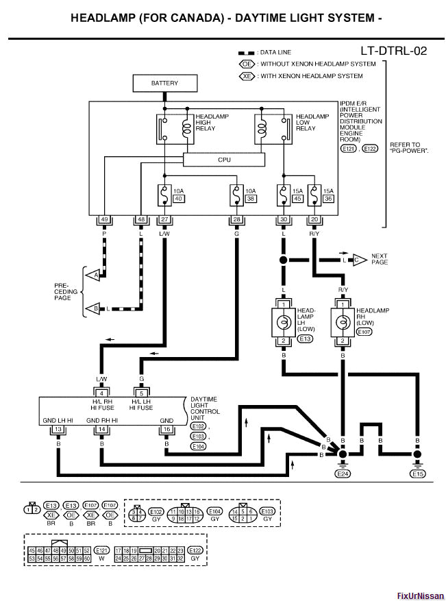 2005 nissan altima headlight wiring diagram