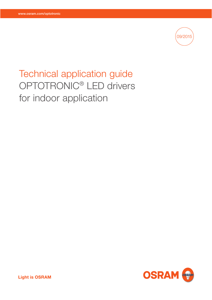 technical application guide optotronica led drivers