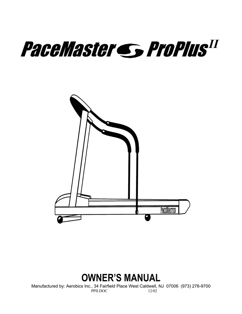 aerobics pacemaster owner s manual
