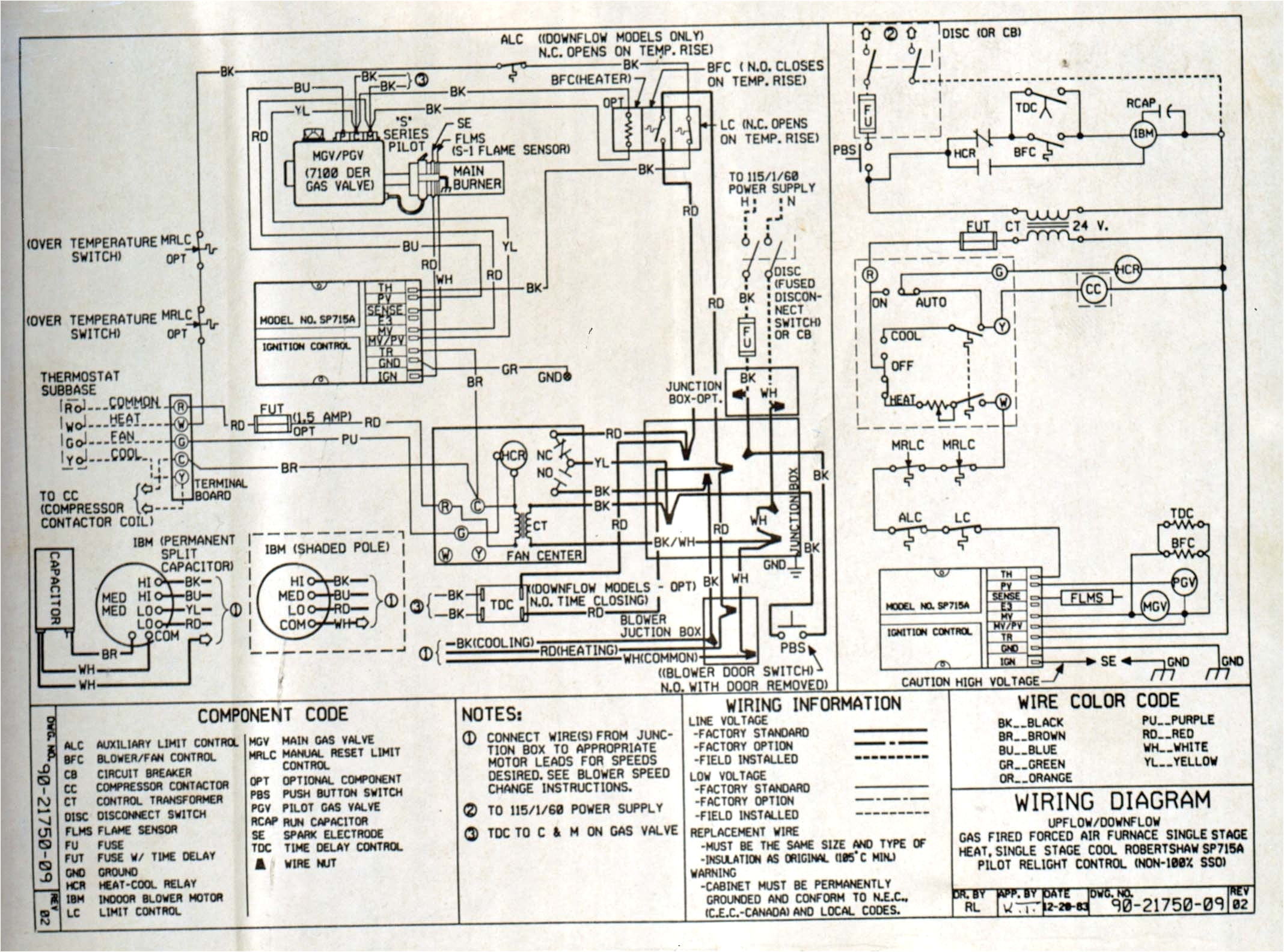 goodman gas furnace wiring diagram