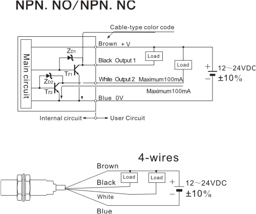 sensor npn switch wiring 4 wires npn proximity switch wiring 4 wire prox switch wiring 4 wire proximity switch diagram