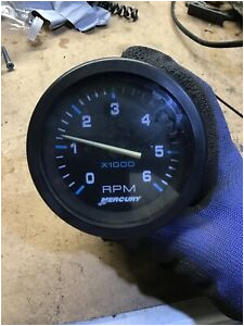 used outboard mercury tachometer gauge 0 6000 rpm