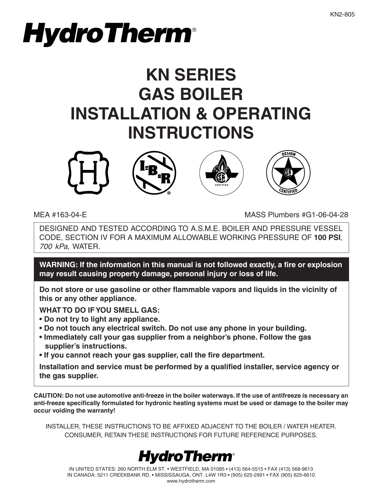 operating instructions kn series gas boiler installation operating instructions