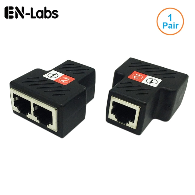 1pair rj45 splitter adapter rj45 female 1 to 2 port female ethernet coupler supports two devices access internet simultaneously