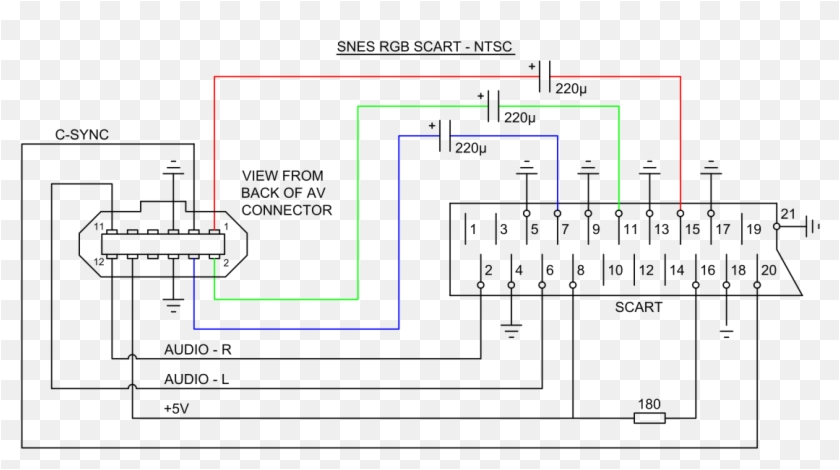 nintendo 64 av cable wiring diagram schematic diagrams snes scart