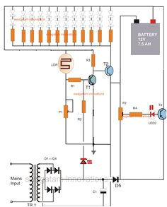 battery over charge protected emergency lamp circuit