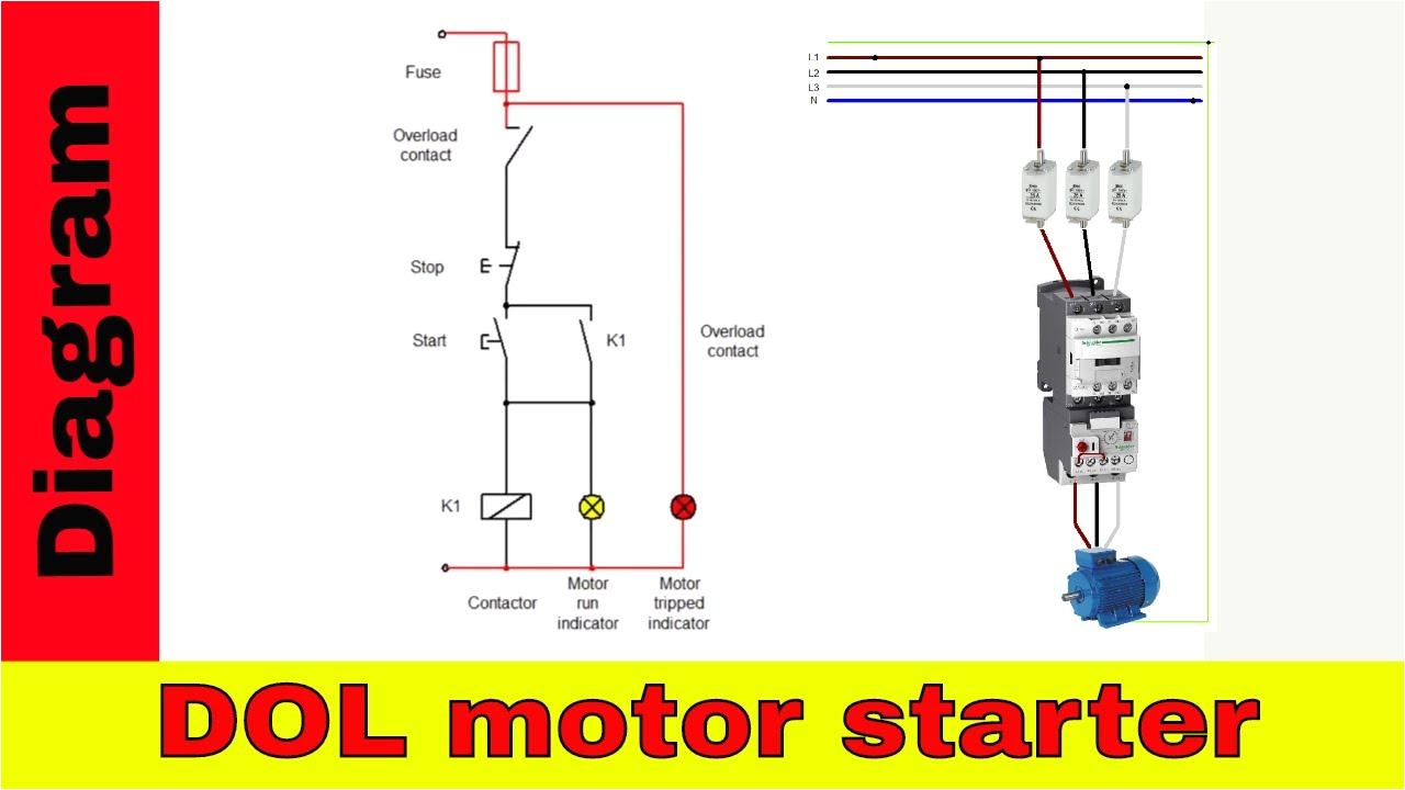 how to wire a contactor direct on line motor starter diagram mix how to wire a