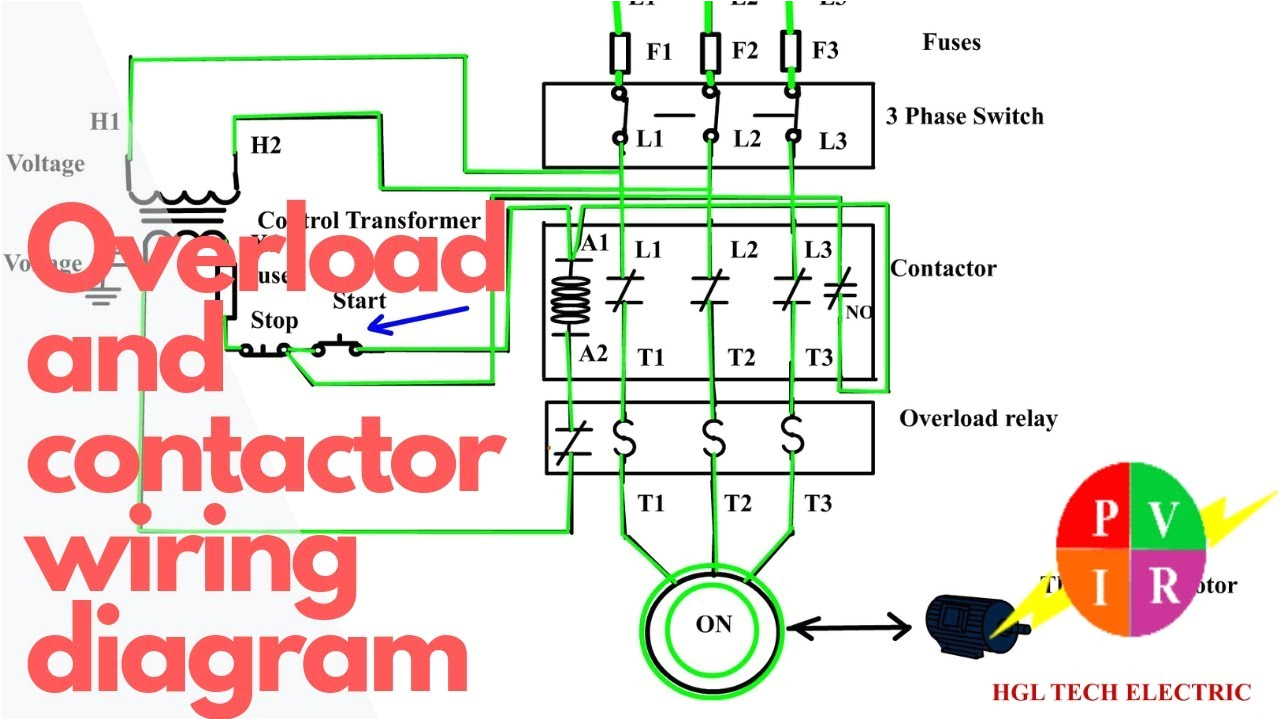 wiring 3 pole contactor wiring diagram sheethow to wire a contactor and overload start stop 3