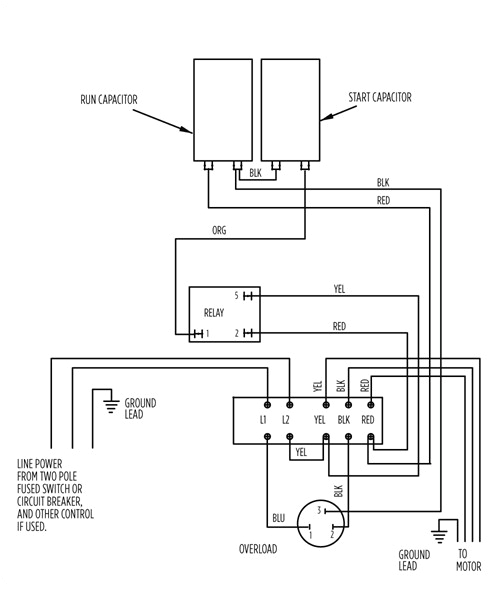 aim manual page 54 single phase motors and controls motor franklin electric control box wiring control